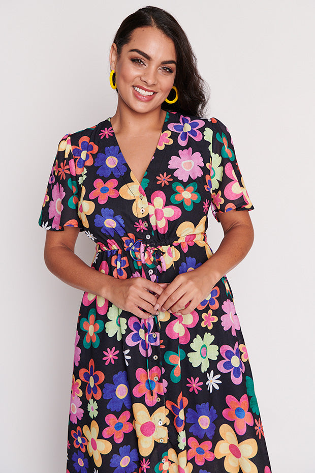 Kristina Daisy Pop Dress ā Daisy Pop midi dress