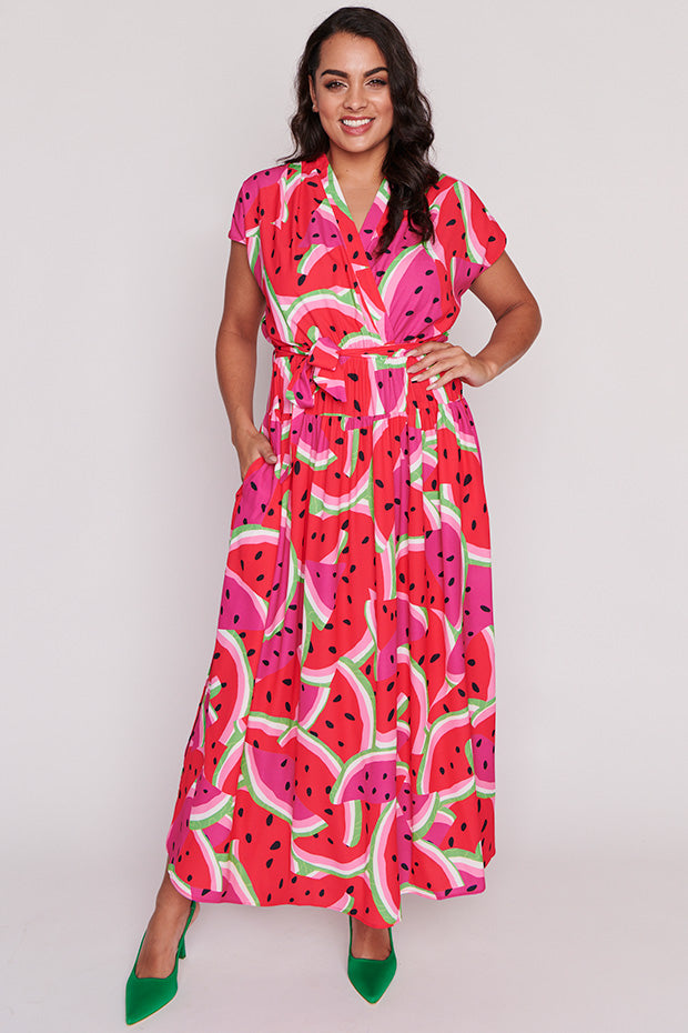 Miley Watermelon Stack Dress โ Watermelon Stack maxi dress