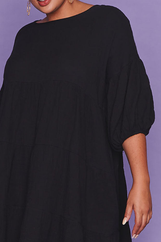 Tuscany Black Dress – Black knee length dress