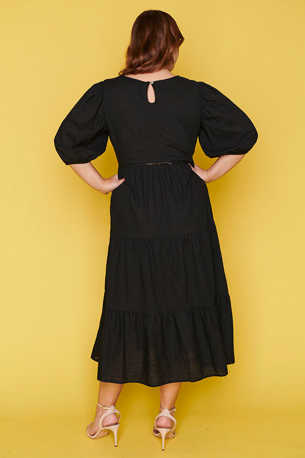 Noa Black Dress – Black midi dress
