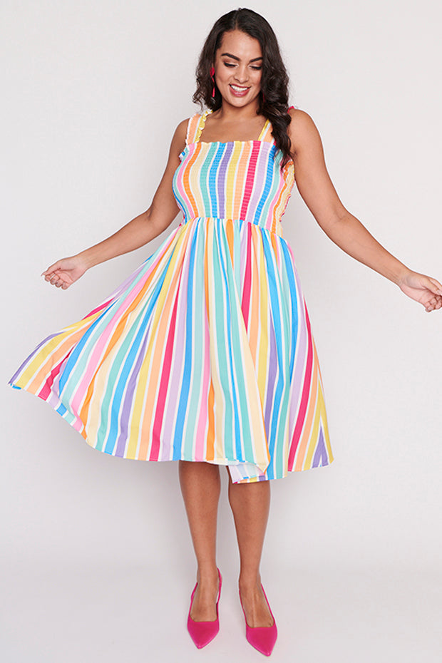 Wallflower LPD Candy Stripe Dress โ LPD Candy Stripe midi dress