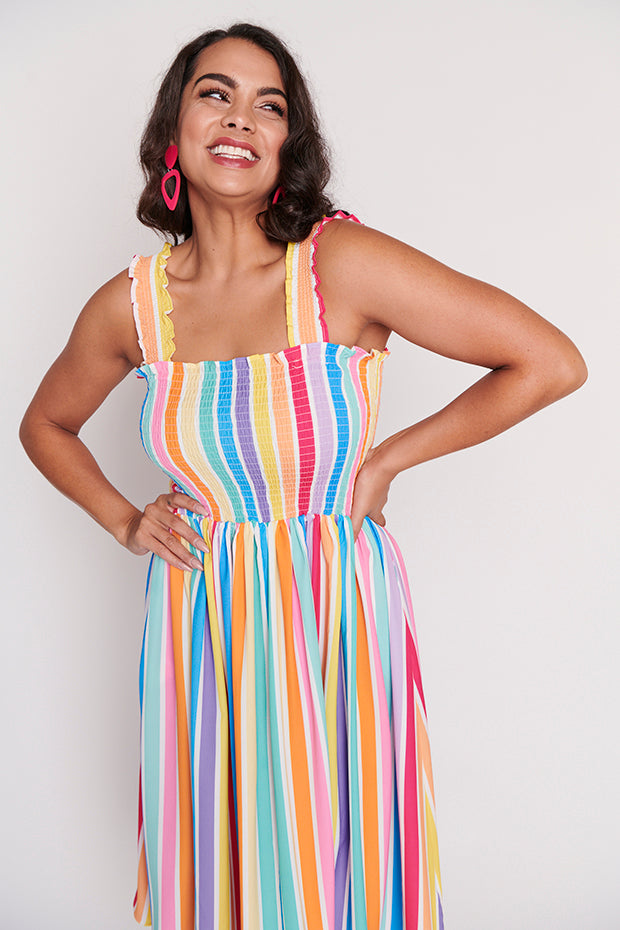 Wallflower LPD Candy Stripe Dress – LPD Candy Stripe midi dress