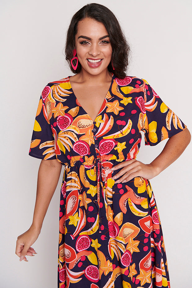 Michelle Star Fruit Salad Dress – Star Fruit Salad midi dress
