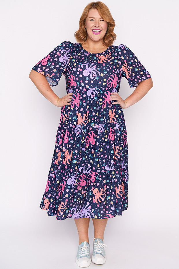 Saturn Octopus Garden Dress – Octopus Garden midi dress