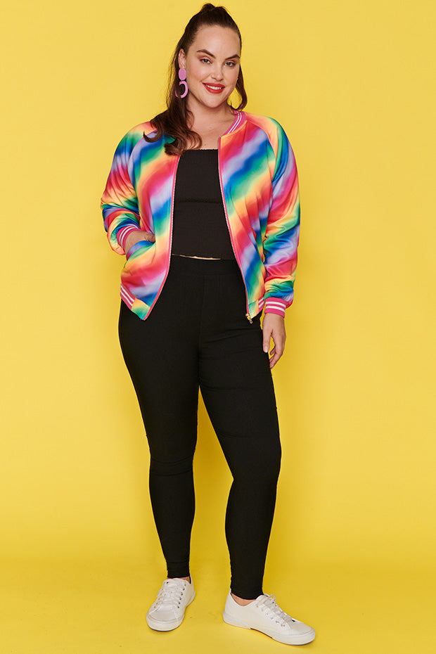 Sutton Fluro Rainbow Jacket – Fluro Rainbow bomber jacket