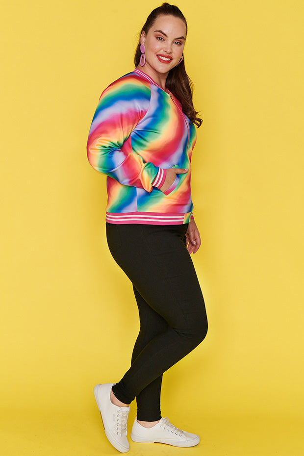Sutton Fluro Rainbow Jacket – Fluro Rainbow bomber jacket