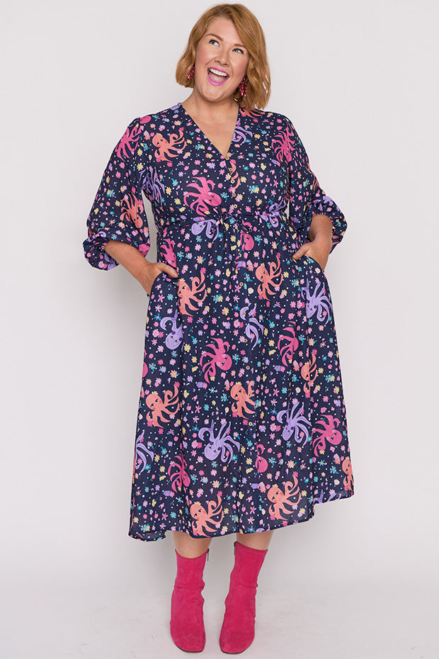 Kristen Octopus Garden Dress – Octopus Garden midi dress