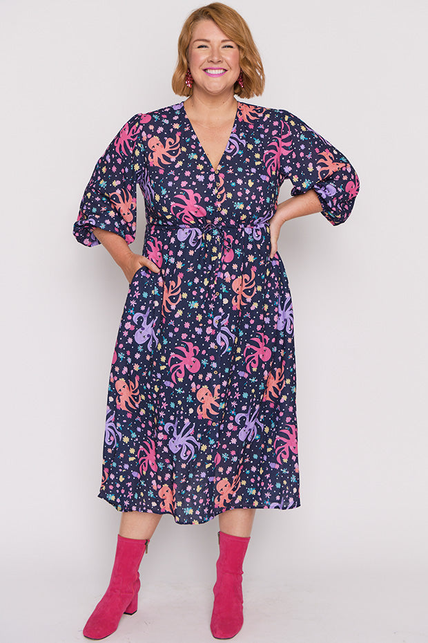 Kristen Octopus Garden Dress – Octopus Garden midi dress