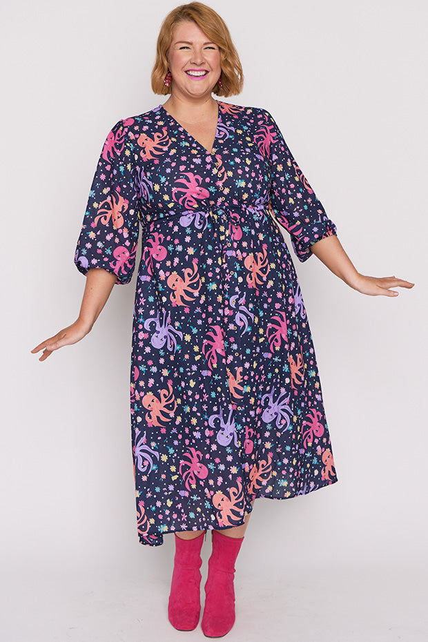 Kristen Octopus Garden Dress – Octopus Garden midi dress