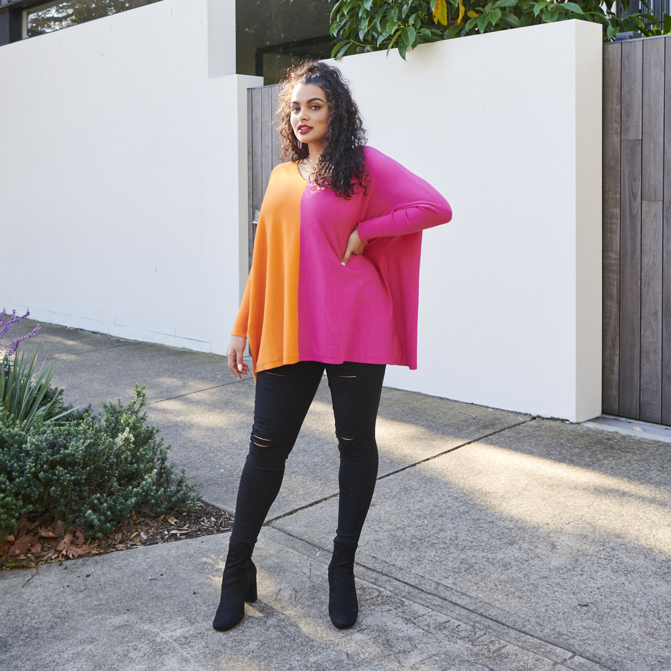 Rewind Orange & Pink Knit – Orange & Pink sweater