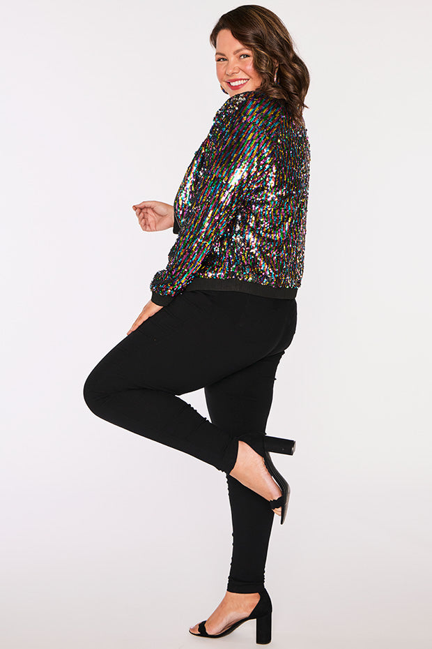 Ignite Rainbow Sequin Jacket – Rainbow Sequin bomber jacket