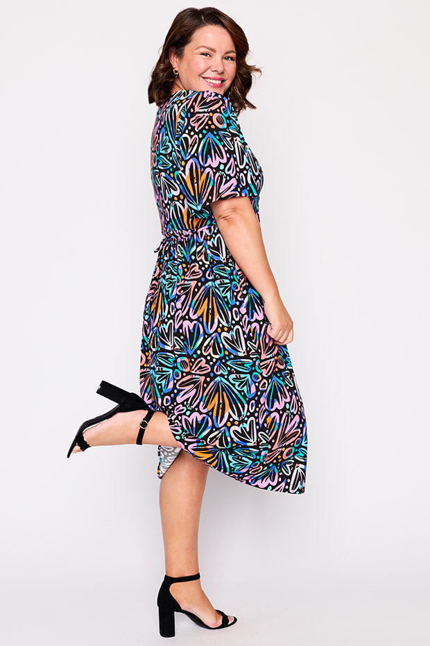 Xena Firework Flowers Dress – Firework Flowers midi dress