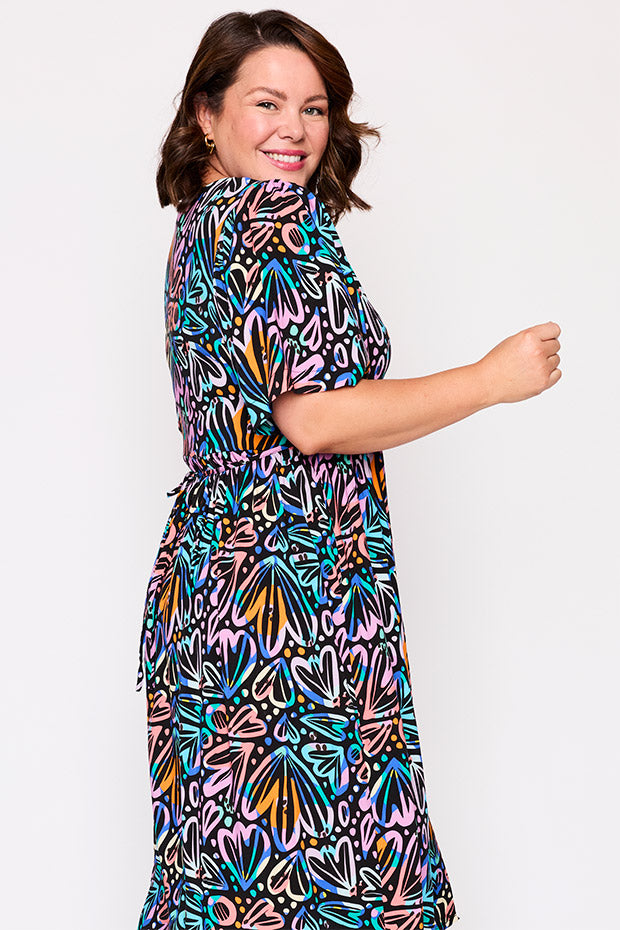 Xena Firework Flowers Dress – Firework Flowers midi dress