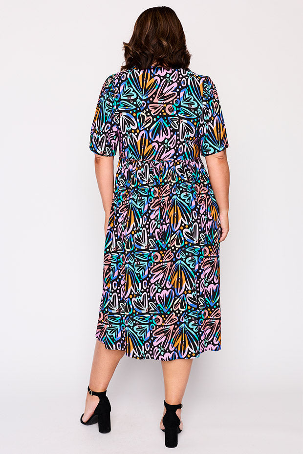 Xena Firework Flowers Dress – Firework Flowers midi dress