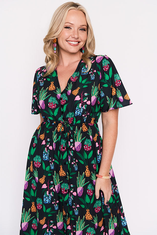 Marley Inky Plants Dress – Inky Plants midi dress