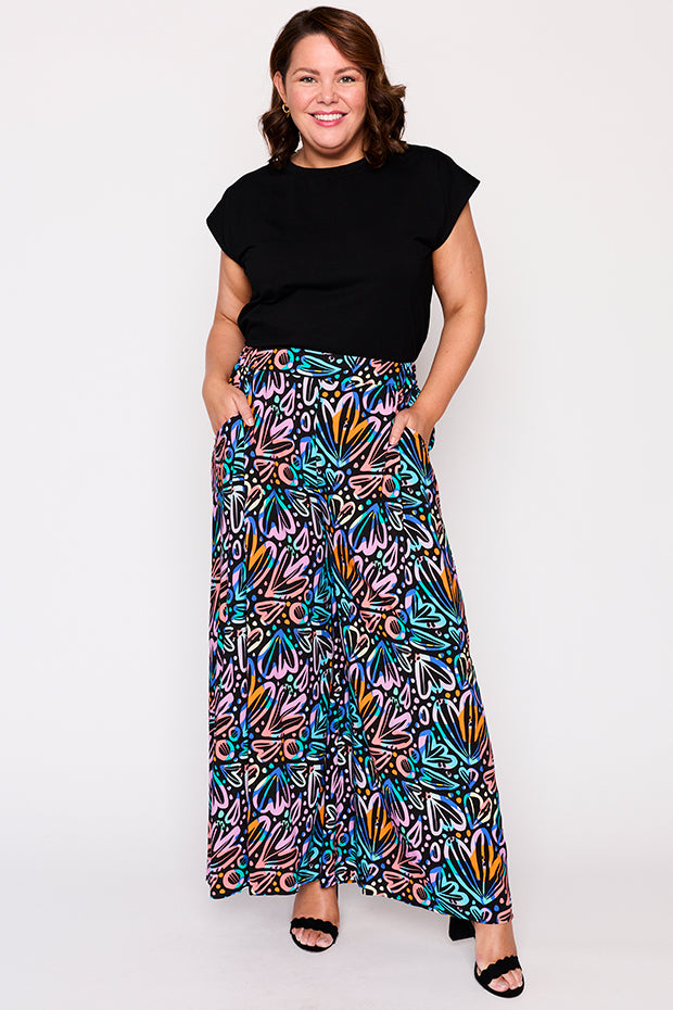 Xane Firework Flowers Pant – Firework Flowers wide leg pants