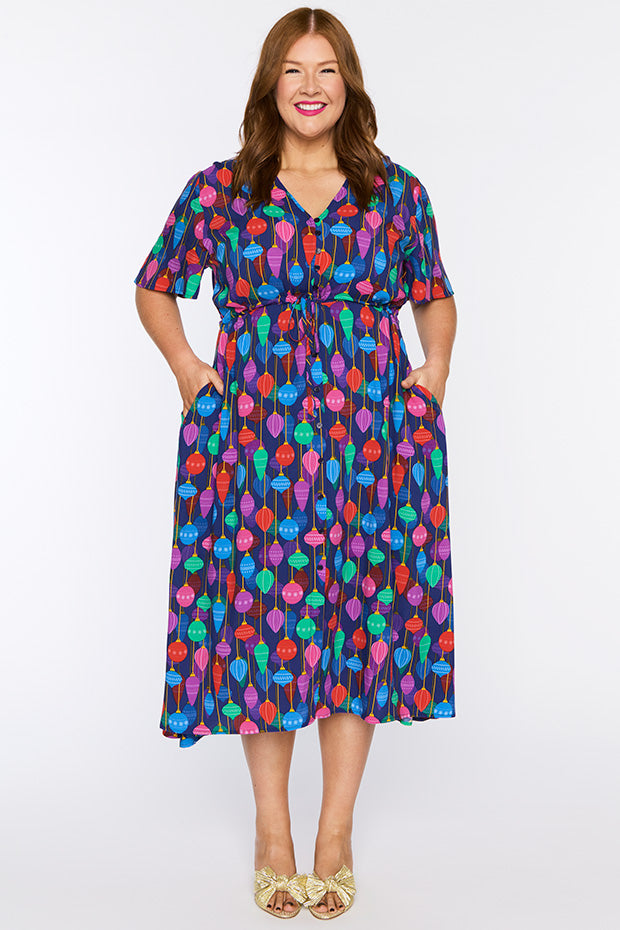 Michelle Christmas Ornaments Dress – Christmas Ornaments midi dress