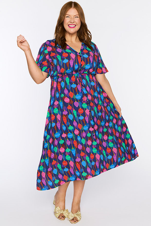 Michelle Christmas Ornaments Dress – Christmas Ornaments midi dress