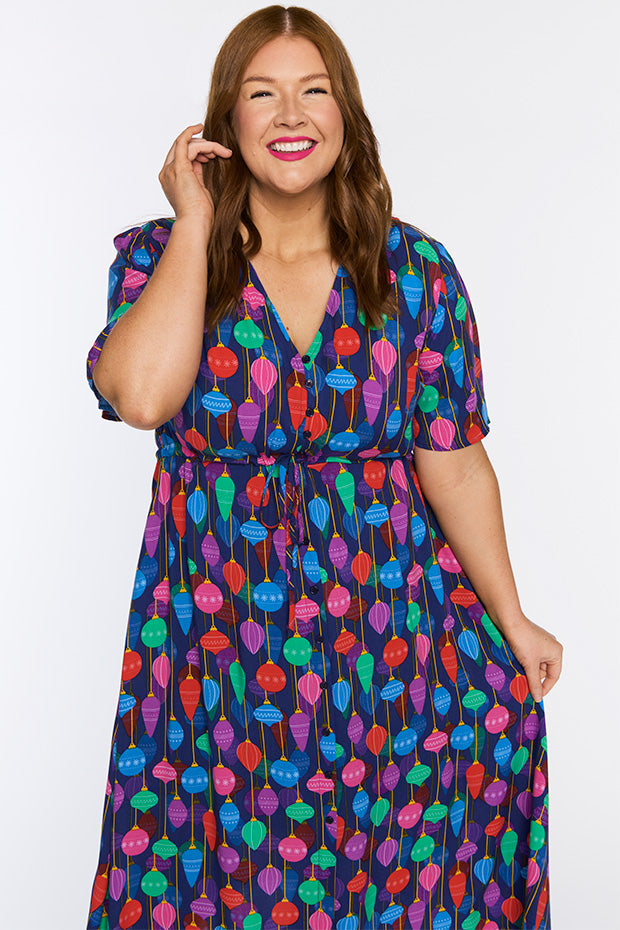 Michelle Christmas Ornaments Dress – Christmas Ornaments midi dress