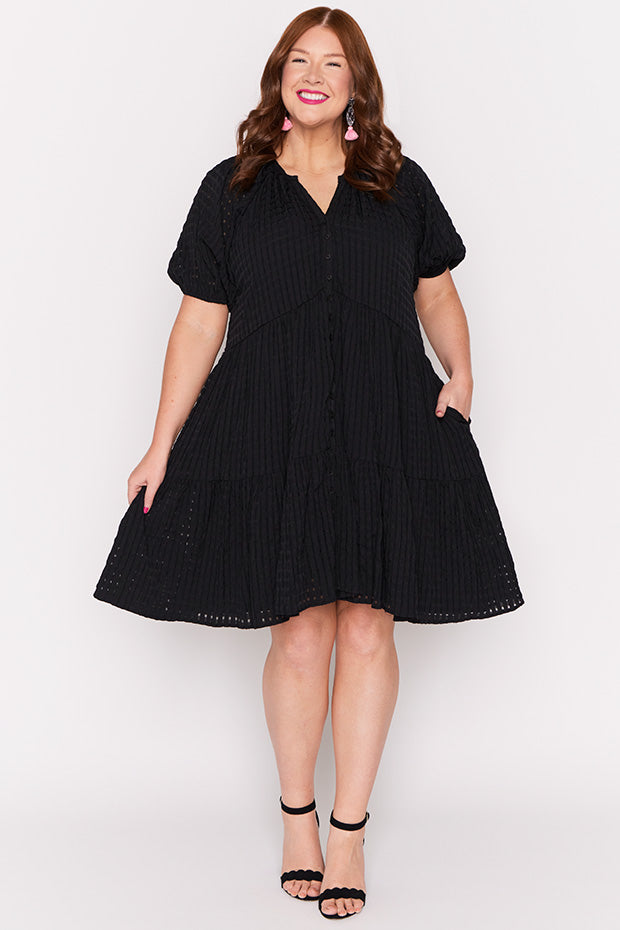 Kya Black Dress – Black midi dress