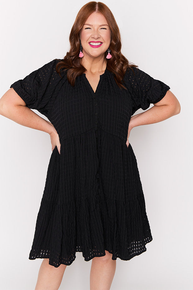 Kya Black Dress – Black midi dress