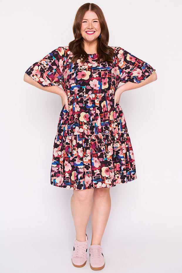 Lanetta Floral Collage Dress – Floral Collage mini dress
