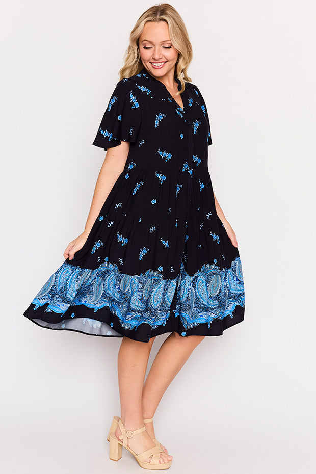 Lucette Dancing Paisley Dress – Dancing Paisley midi dress