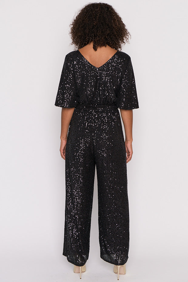 Skyla Black Sequins Party Jumpsuit – Black Sequins jumpsuit