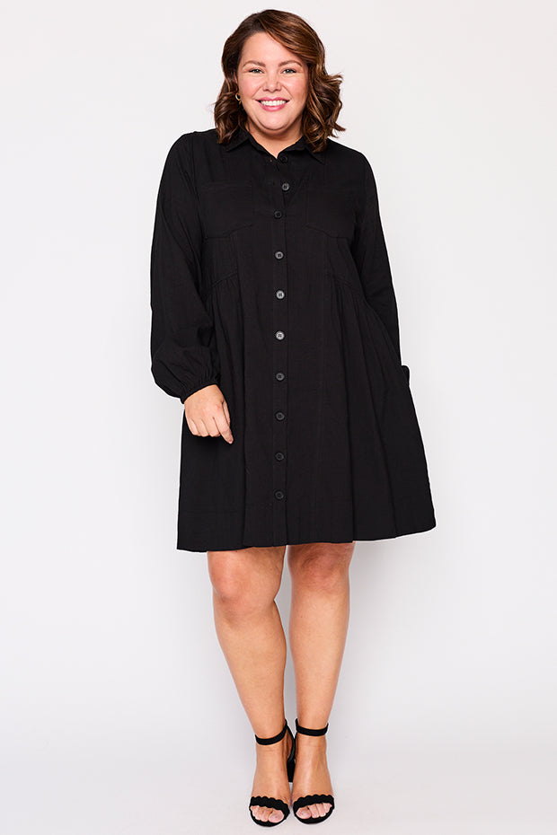 Tanzie Black Dress – Black knee length dress
