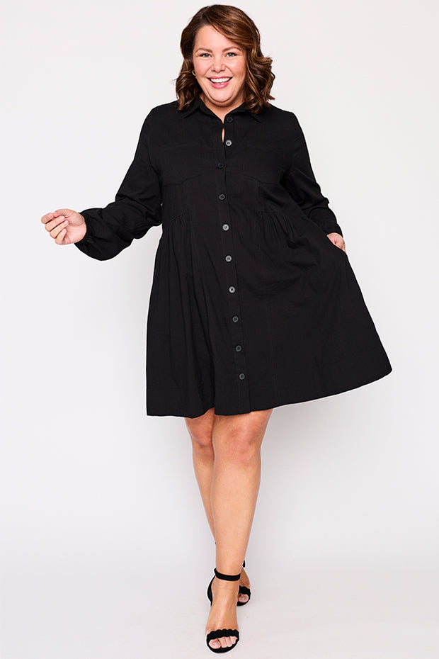 Tanzie Black Dress – Black knee length dress