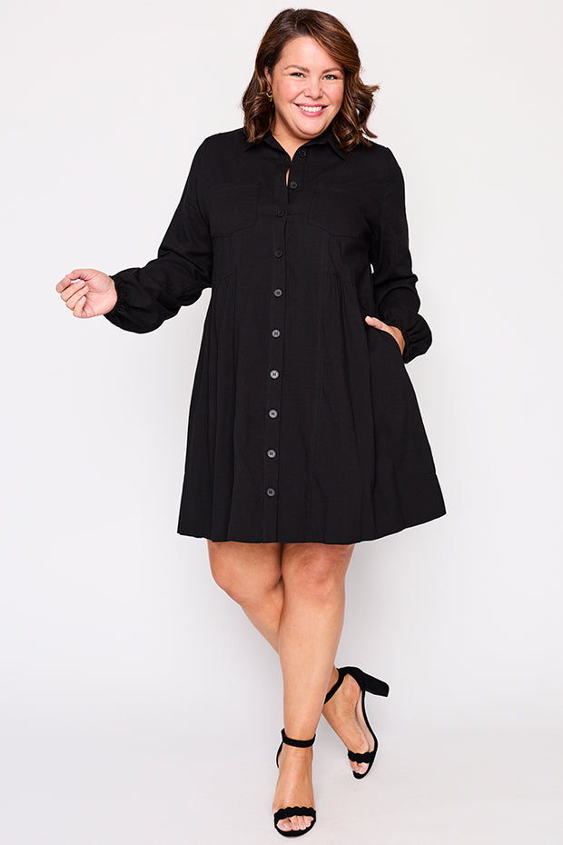 Tanzie Black Dress – Black knee length dress