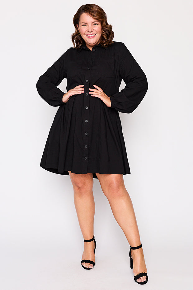 Tanzie Black Dress – Black knee length dress
