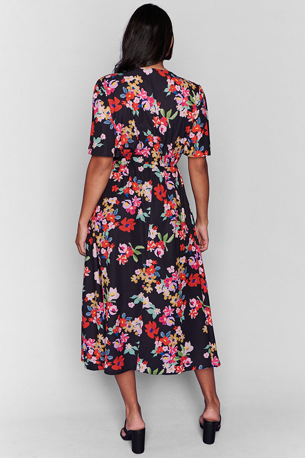 Marley Black Blossom Dress – Black Blossom midi dress