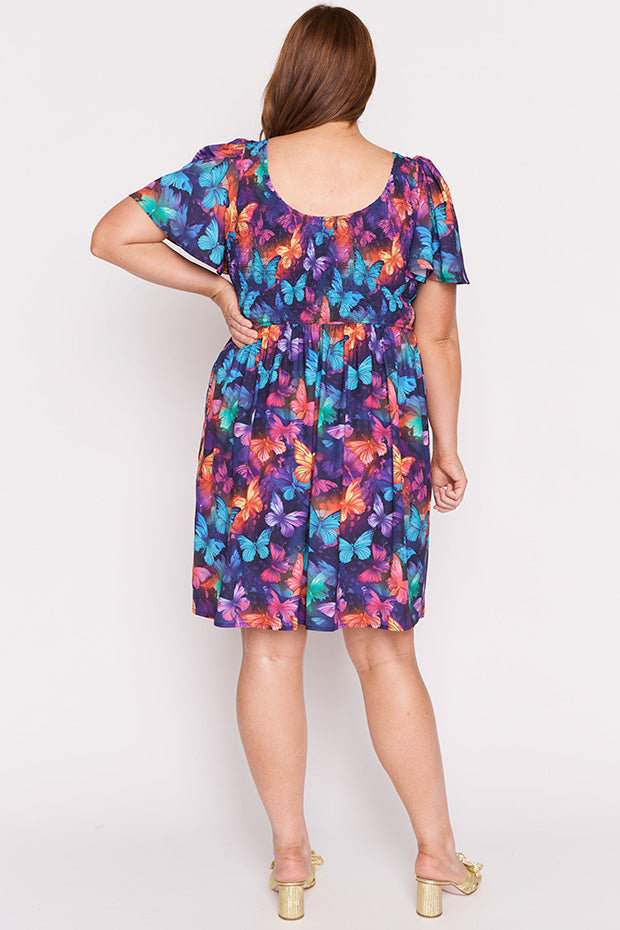 Marcela Butterfly Rainbow Dress – Butterfly Rainbow knee length dress