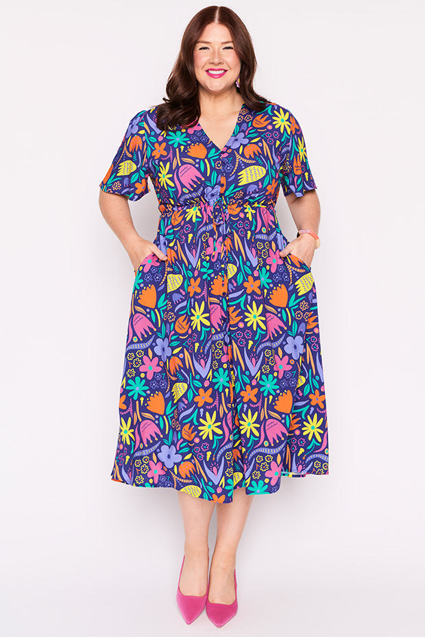 Michelle Springtime Flowers Dress – Springtime Flowers midi dress