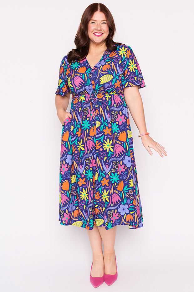 Michelle Springtime Flowers Dress – Springtime Flowers midi dress