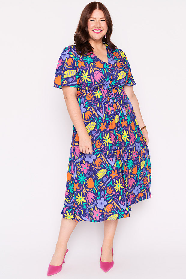 Michelle Springtime Flowers Dress – Springtime Flowers midi dress