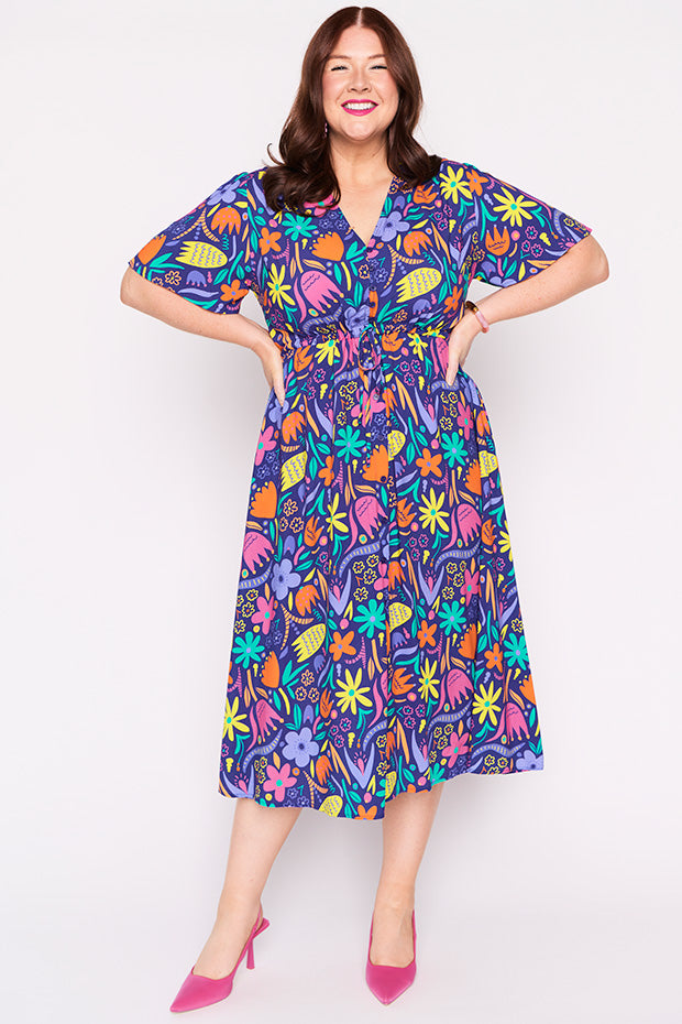 Michelle Springtime Flowers Dress – Springtime Flowers midi dress