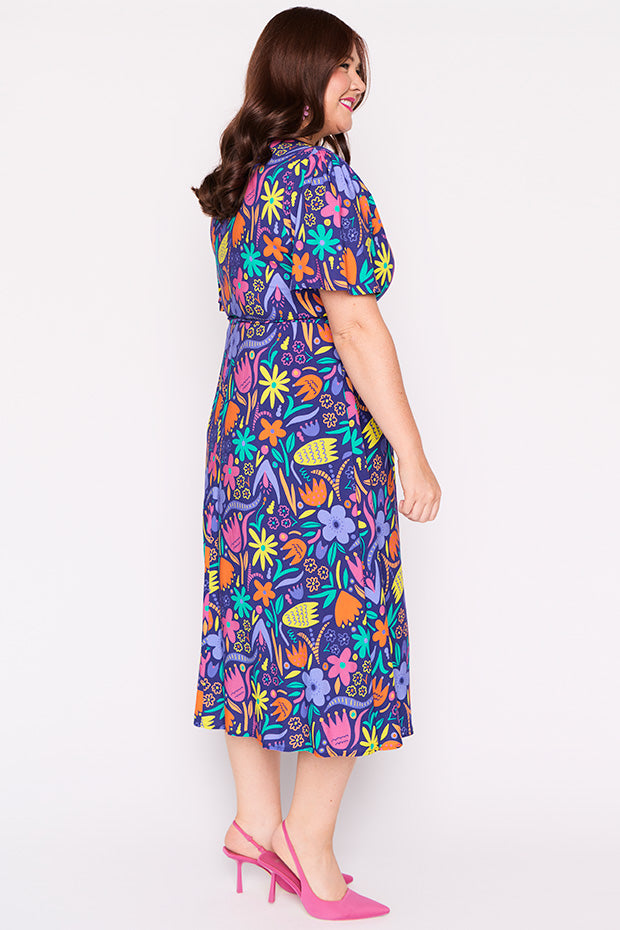 Michelle Springtime Flowers Dress – Springtime Flowers midi dress