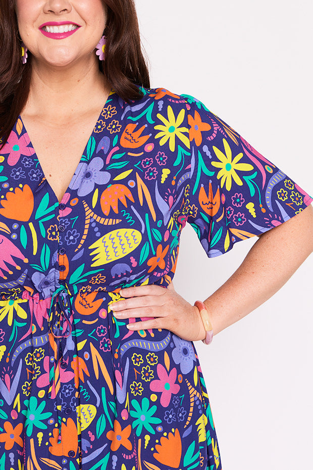 Michelle Springtime Flowers Dress – Springtime Flowers midi dress