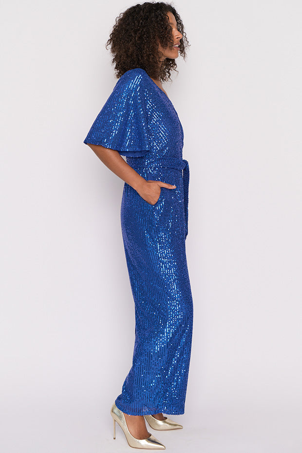 Skyla Cobalt Sequins Party Jumpsuit – Cobalt Sequins jumpsuit