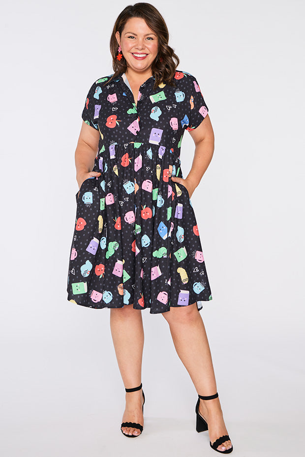 Frankie Bookworm Black Dress – Bookworm Black shirt dress