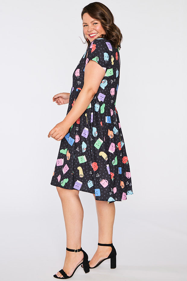 Frankie Bookworm Black Dress – Bookworm Black shirt dress