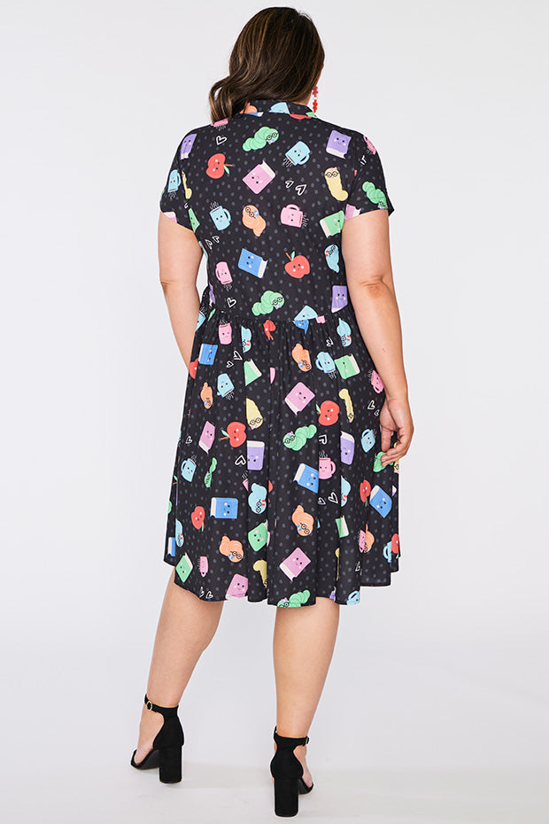 Frankie Bookworm Black Dress – Bookworm Black shirt dress