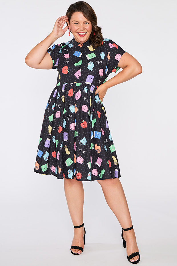Frankie Bookworm Black Dress – Bookworm Black shirt dress