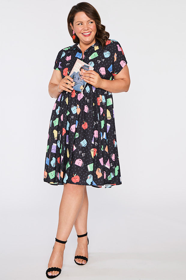 Frankie Bookworm Black Dress – Bookworm Black shirt dress