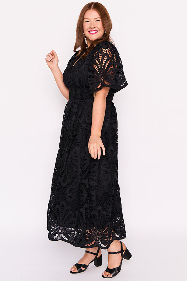 Aurora Black Lace Dress – Black Lace maxi dress