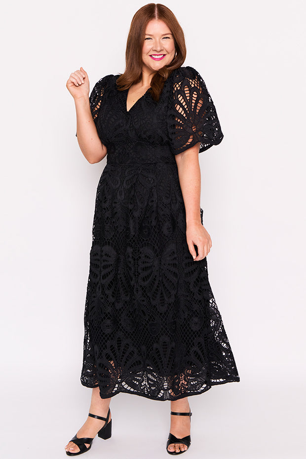 Aurora Black Lace Dress – Black Lace maxi dress