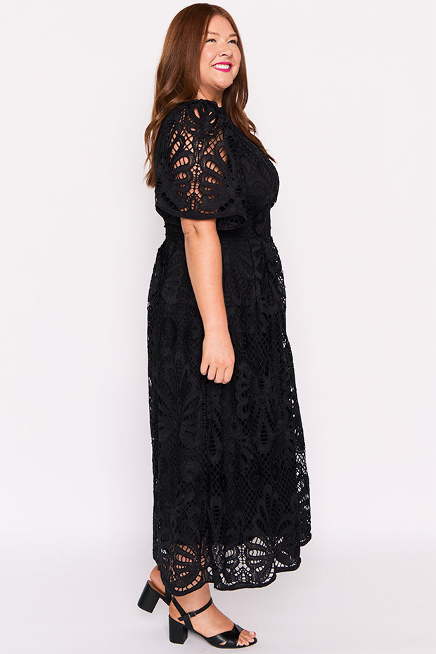 Aurora Black Lace Dress – Black Lace maxi dress