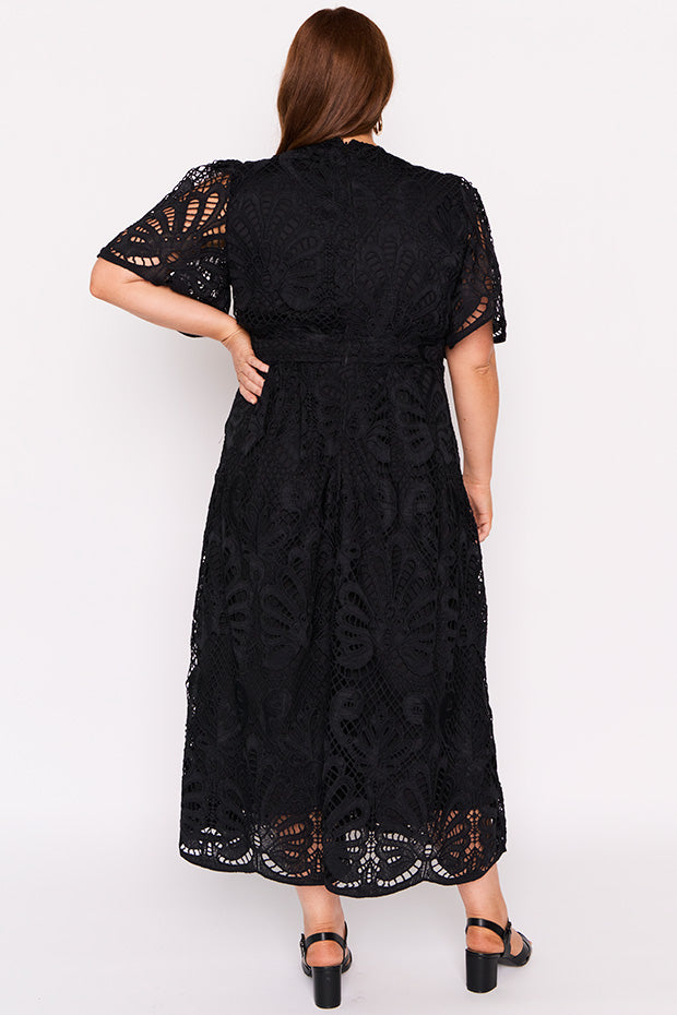 Aurora Black Lace Dress – Black Lace maxi dress